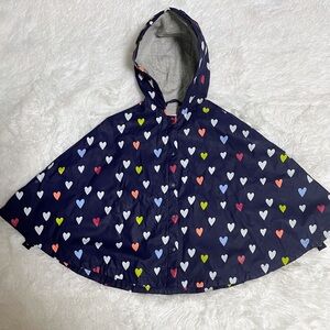 Gymboree Multicolor Heart Hooded Rain Cape. Fully Lined Size 3T